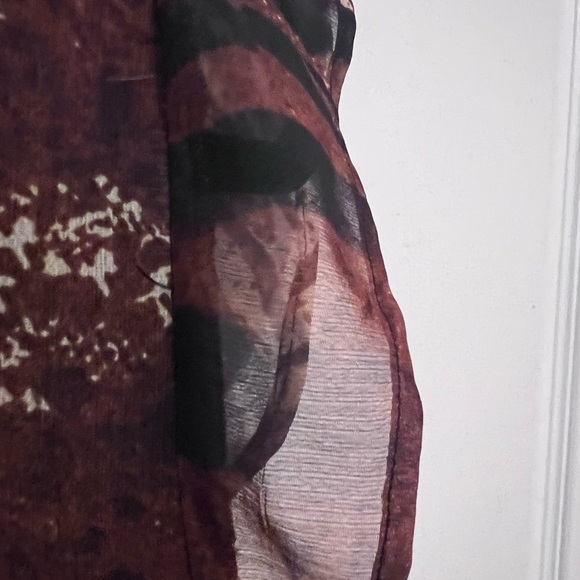 Mixed animal Crinkle Chiffon High Neck Ruched Mini Dress - Picture 8 of 9